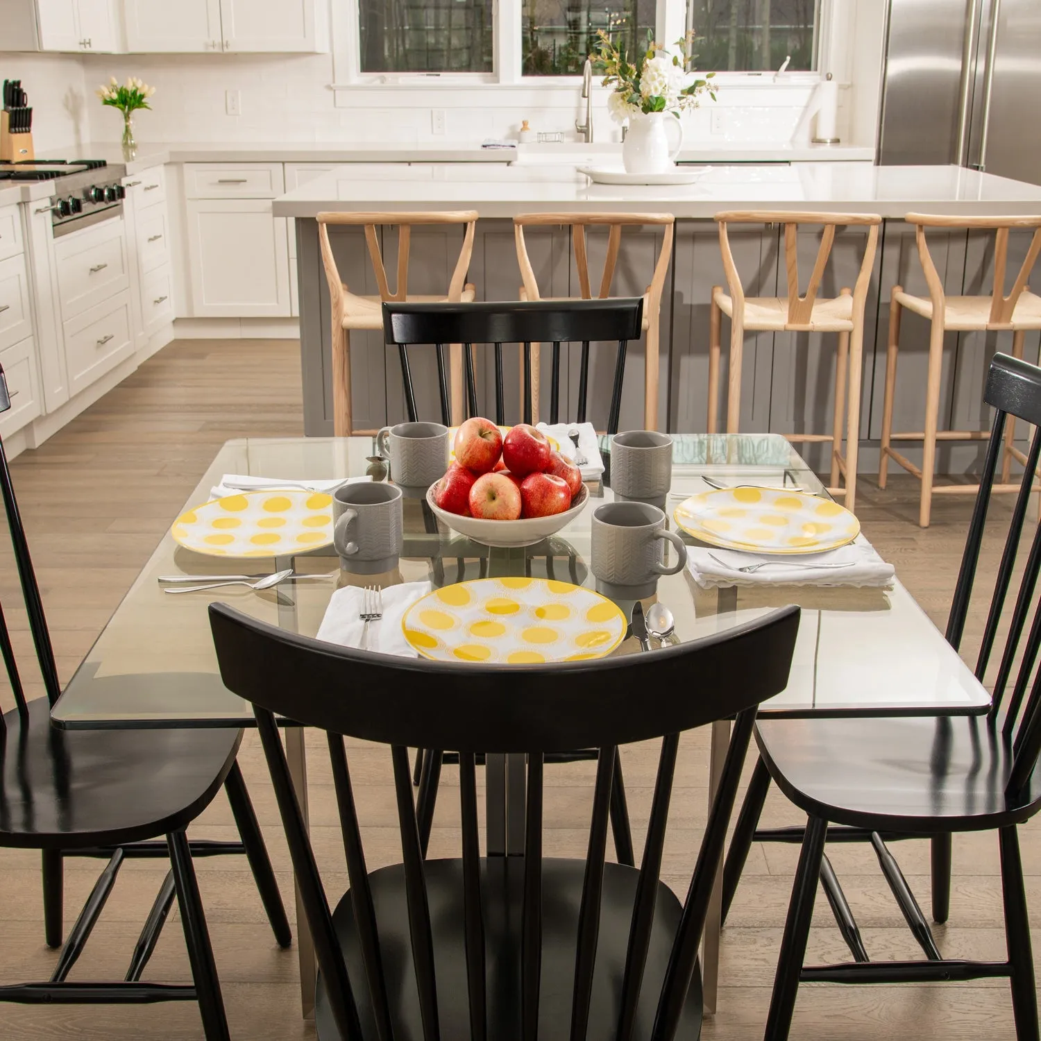 38" Square Clear Glass Table Tops