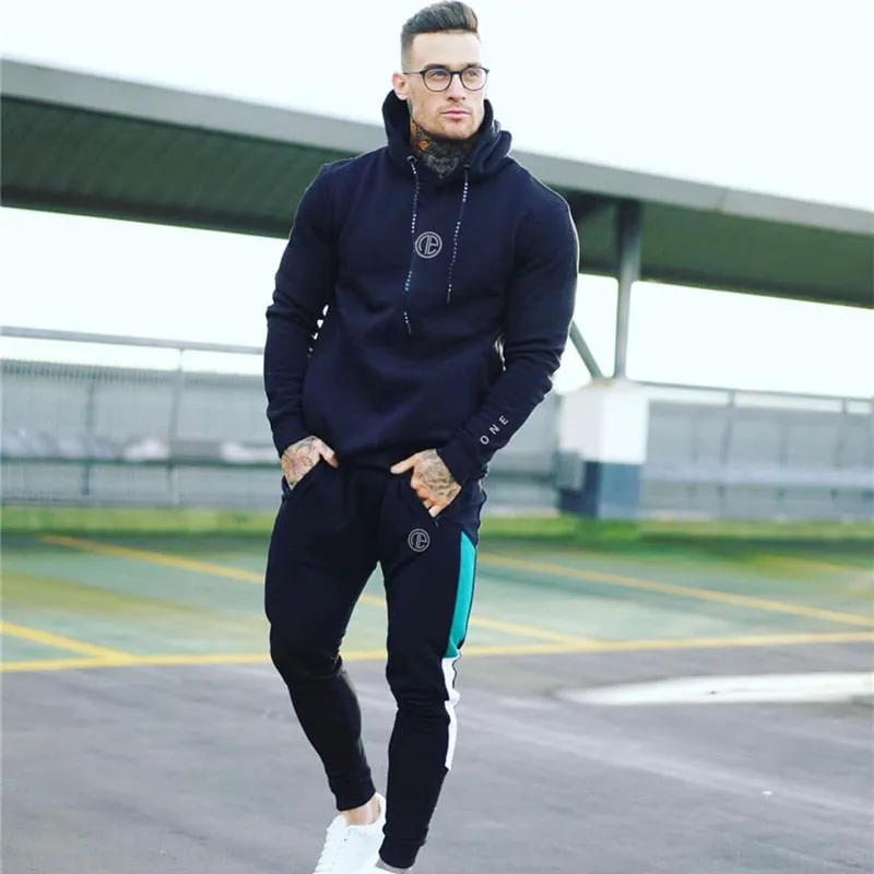 Advbridge Running sports track suit men&#39;s sportswear suit sweatshirt   sports pants gym fitness hoodie pants suit jogging clothing