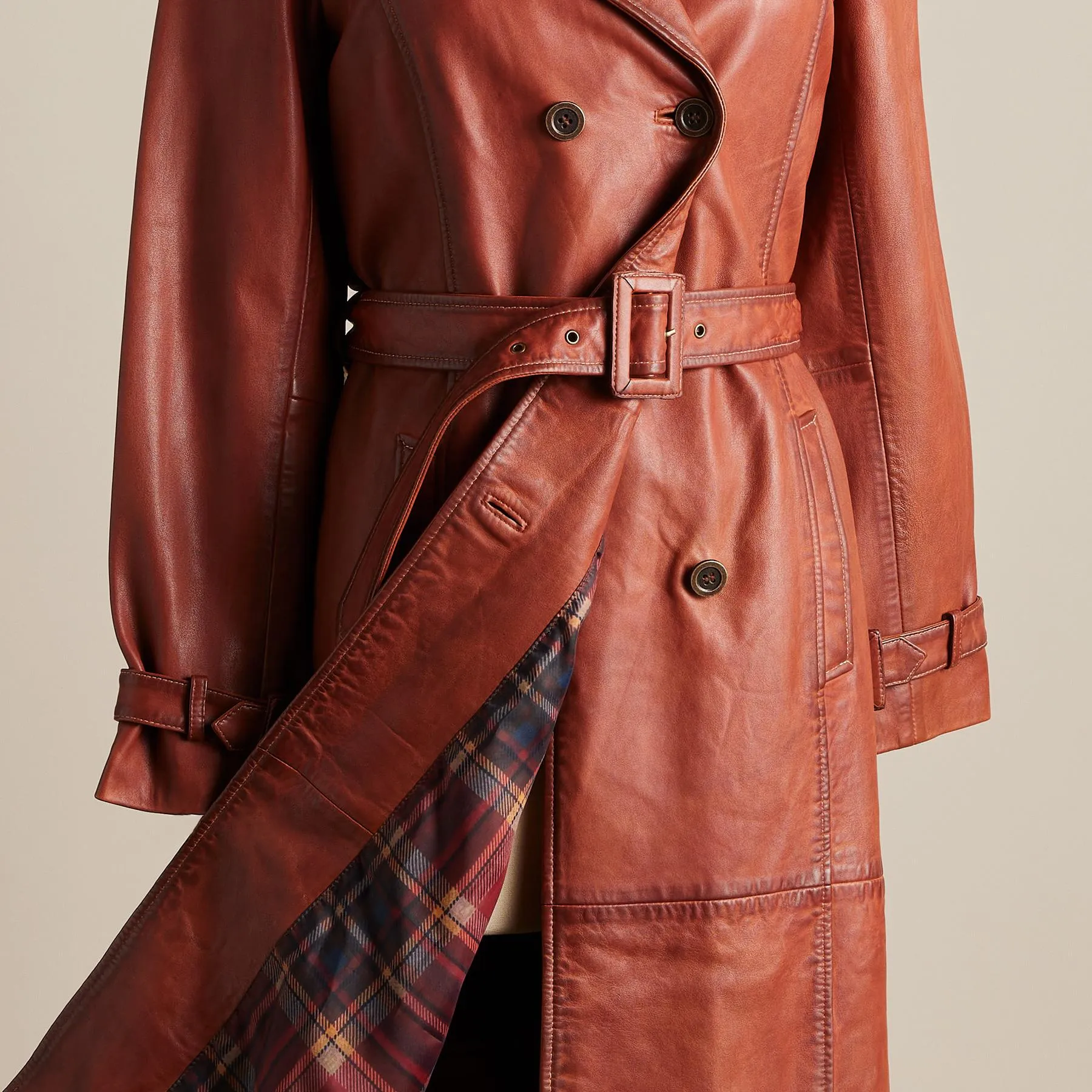 Araminta Leather Trench Coat