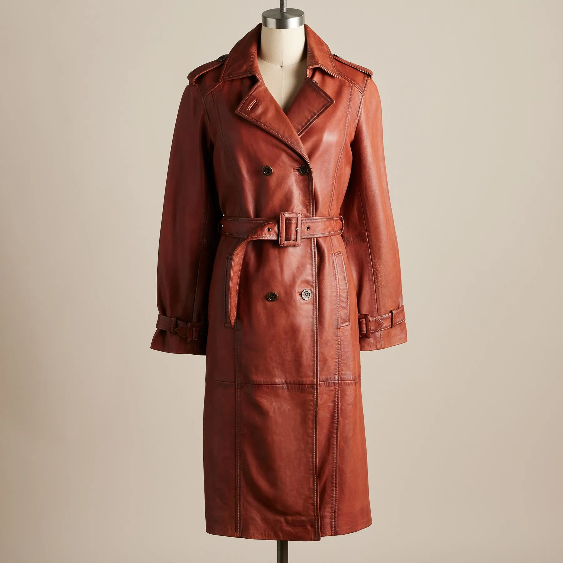 Araminta Leather Trench Coat