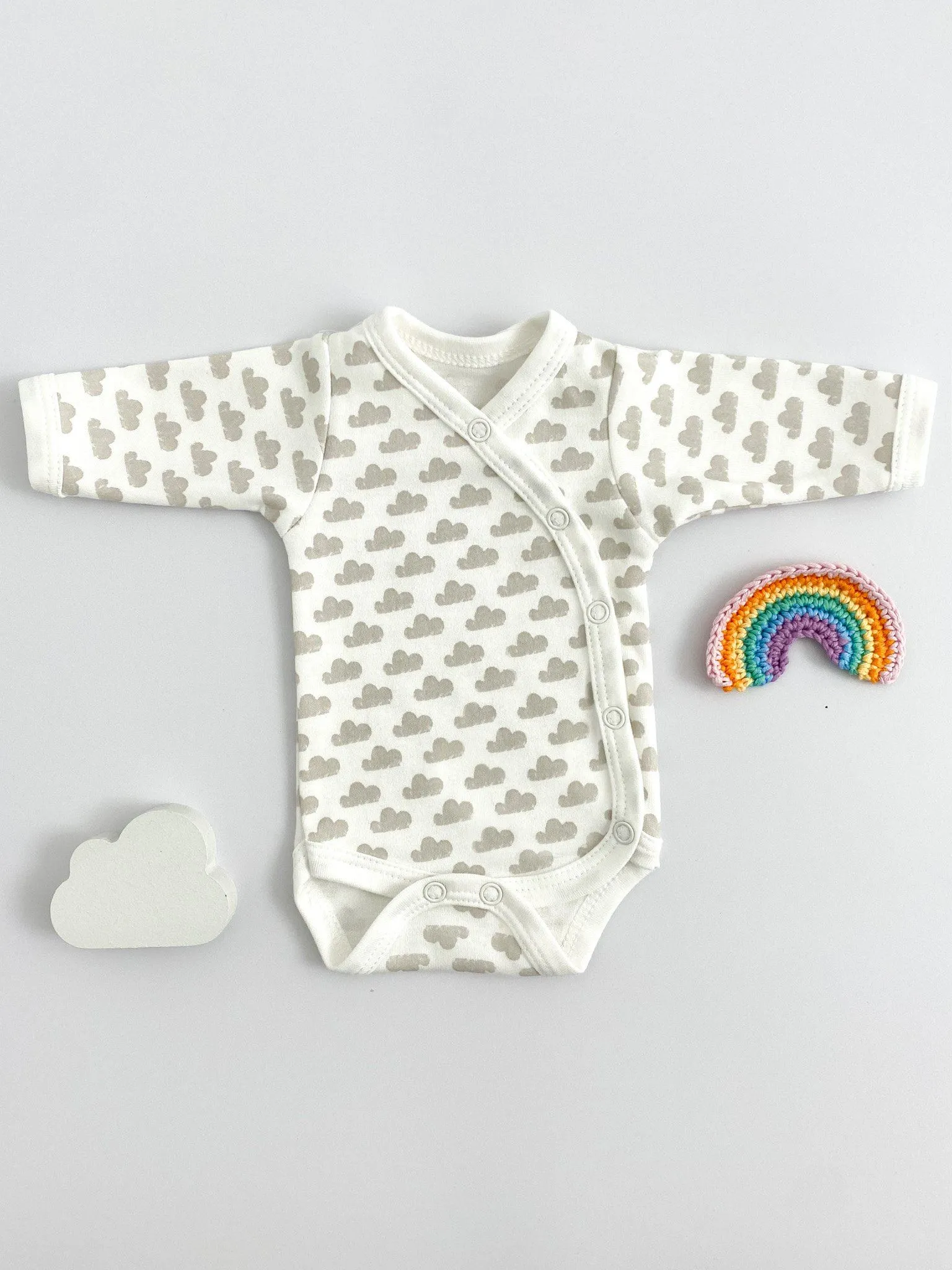 Bodysuit, Silver Cloud, Premium 100% Organic Cotton