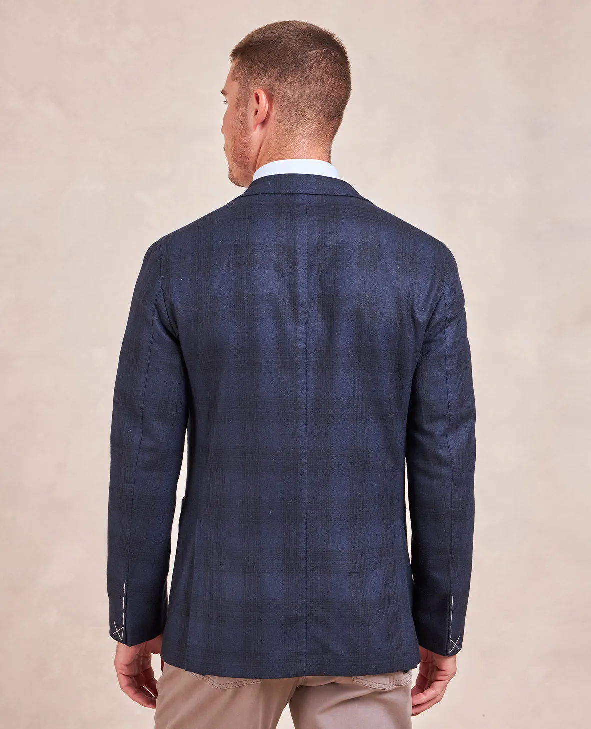 BOGLIOLI X RYE 51 - Tonal Suiting Check Soft Jacket - Deep Blue