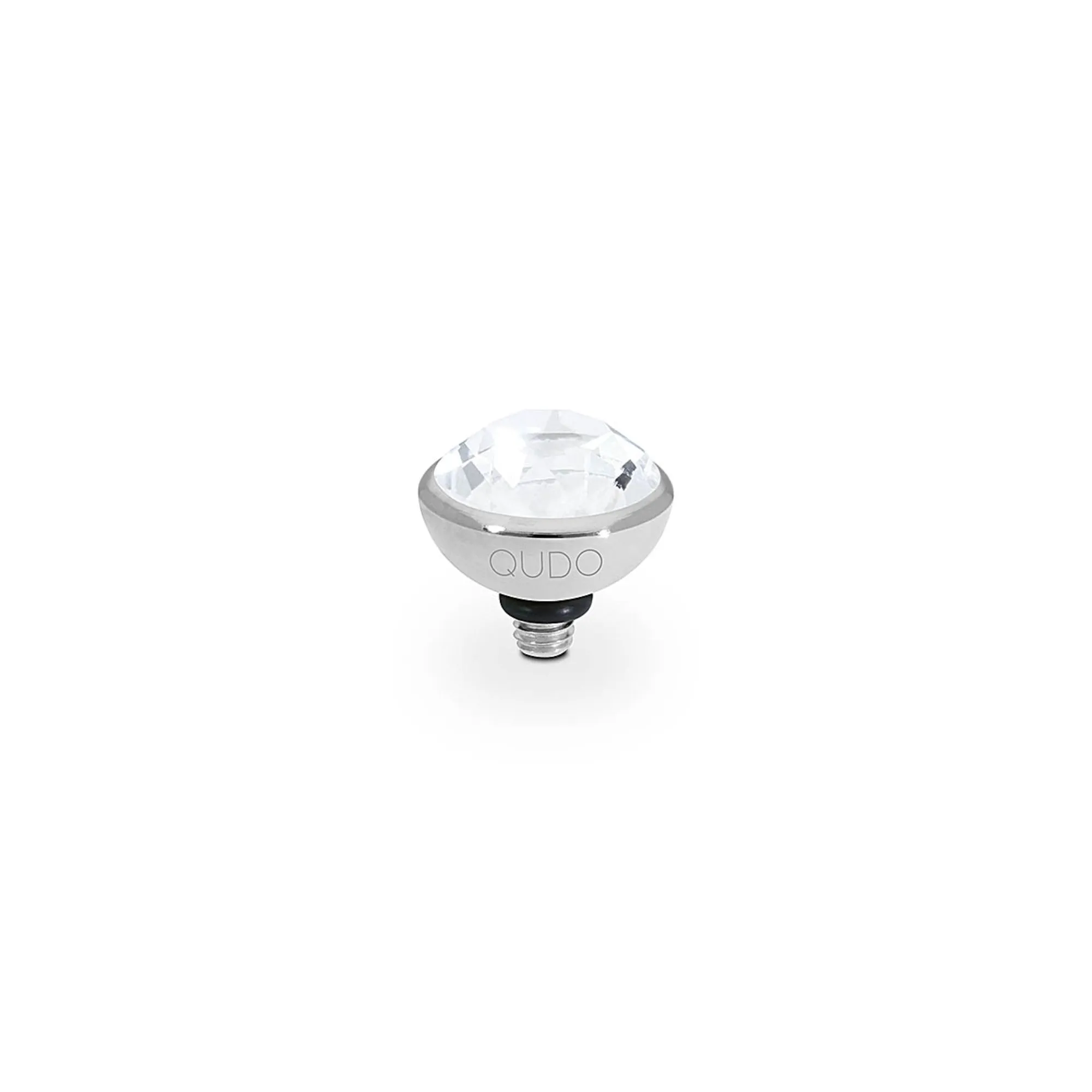 Bottone Silver and Ignite Crystal Ring Gem Top, 10mm