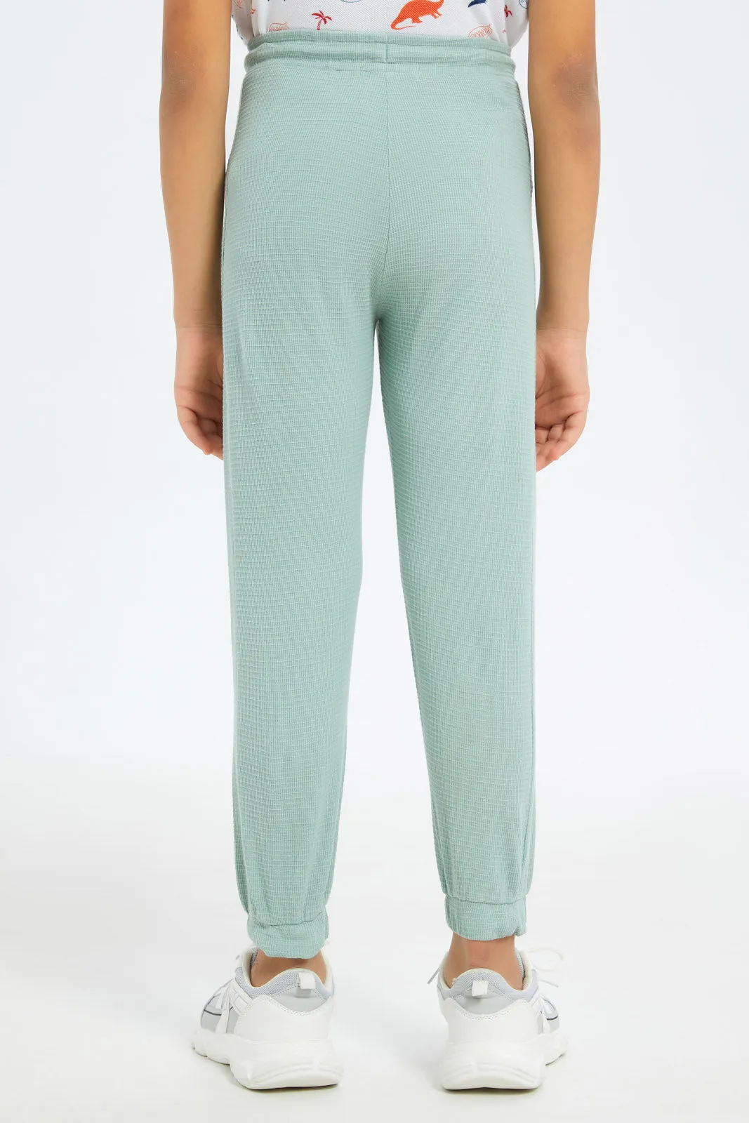 Boys Mint Waffle Jog Pants