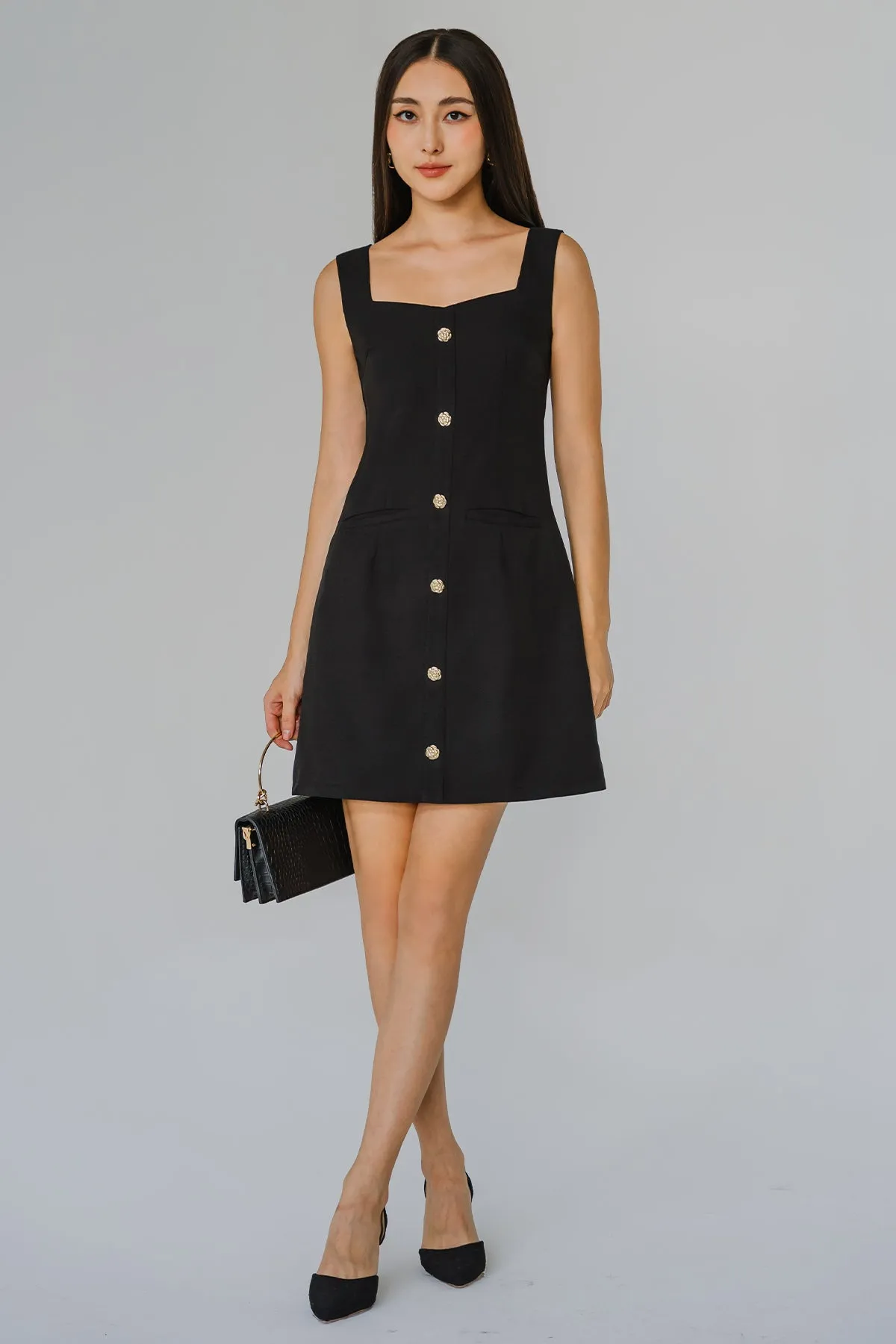 Camellia Tailored Dress (Black)