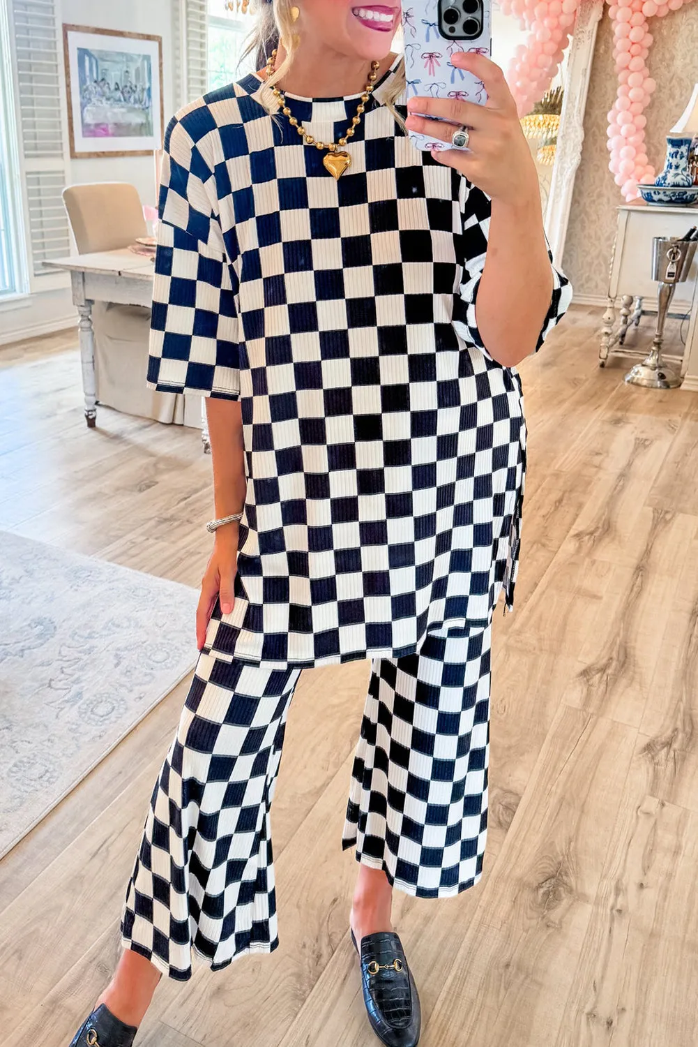 Checker Top and Pants Set