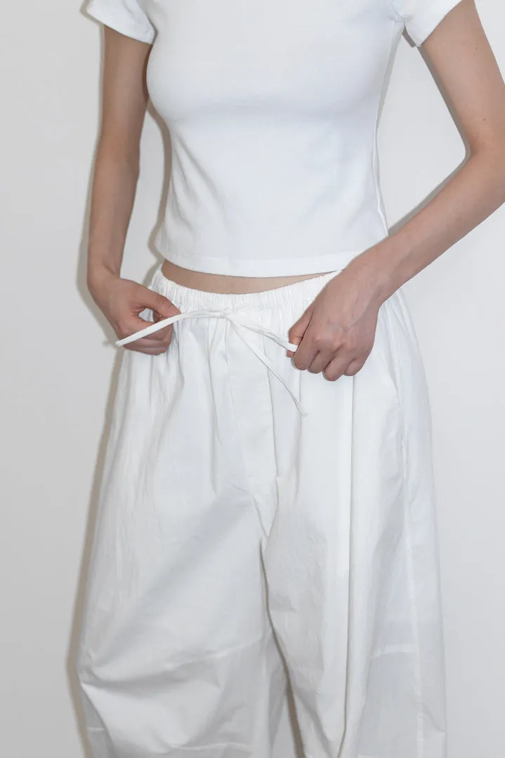 Cotton blend balloon silhouette pants | 3 color