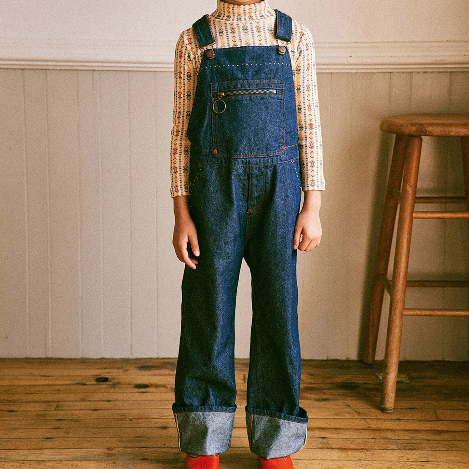 Cotton Zip Overall - Indigo Denim