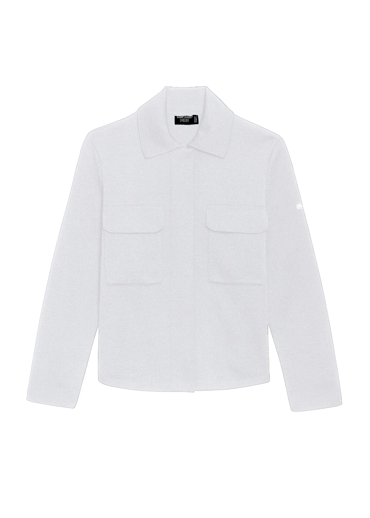 CROZON - Workwear-style Ponte Knit Jacket for Women| 100% Wool (WHITE)