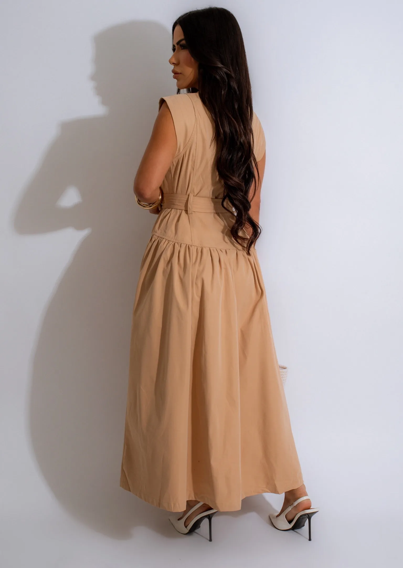 Falling For You Midi Dress Nude