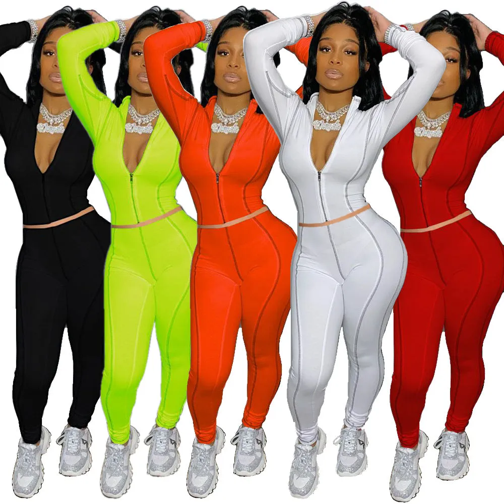 Fashion splicing line sports suit（AY1225）