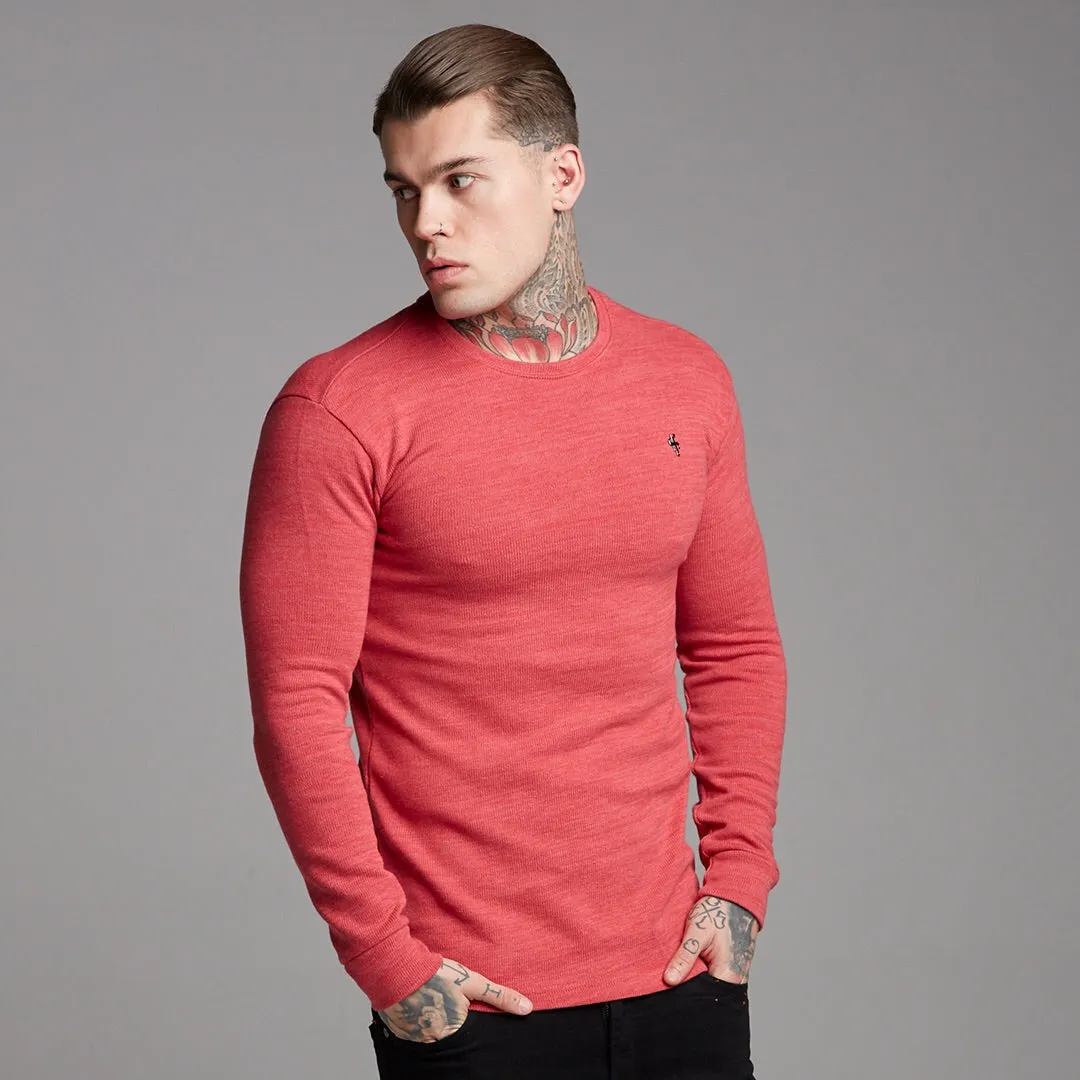 Father Sons Classic Red Marl Super Slim Sweater - FSH231