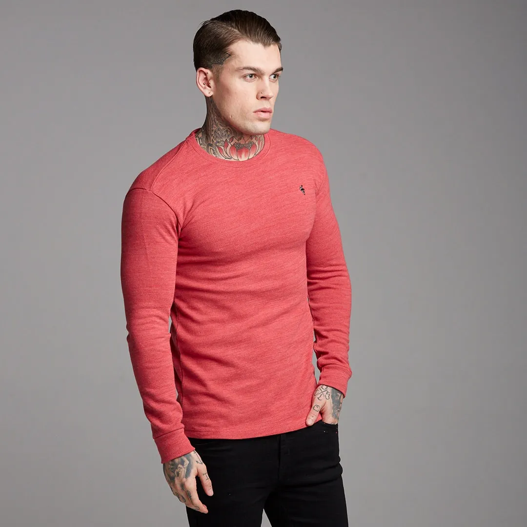 Father Sons Classic Red Marl Super Slim Sweater - FSH231