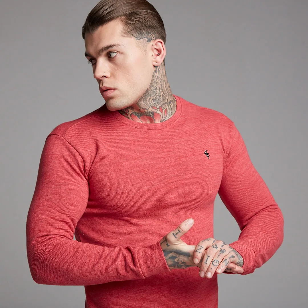 Father Sons Classic Red Marl Super Slim Sweater - FSH231