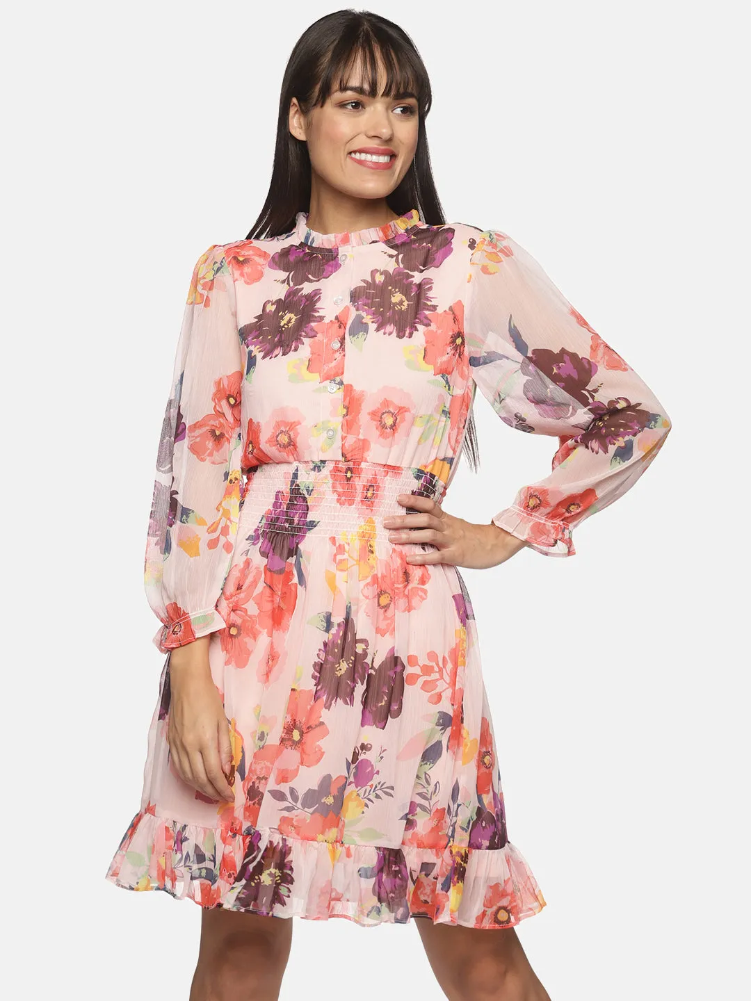 floral printed short dress at best price