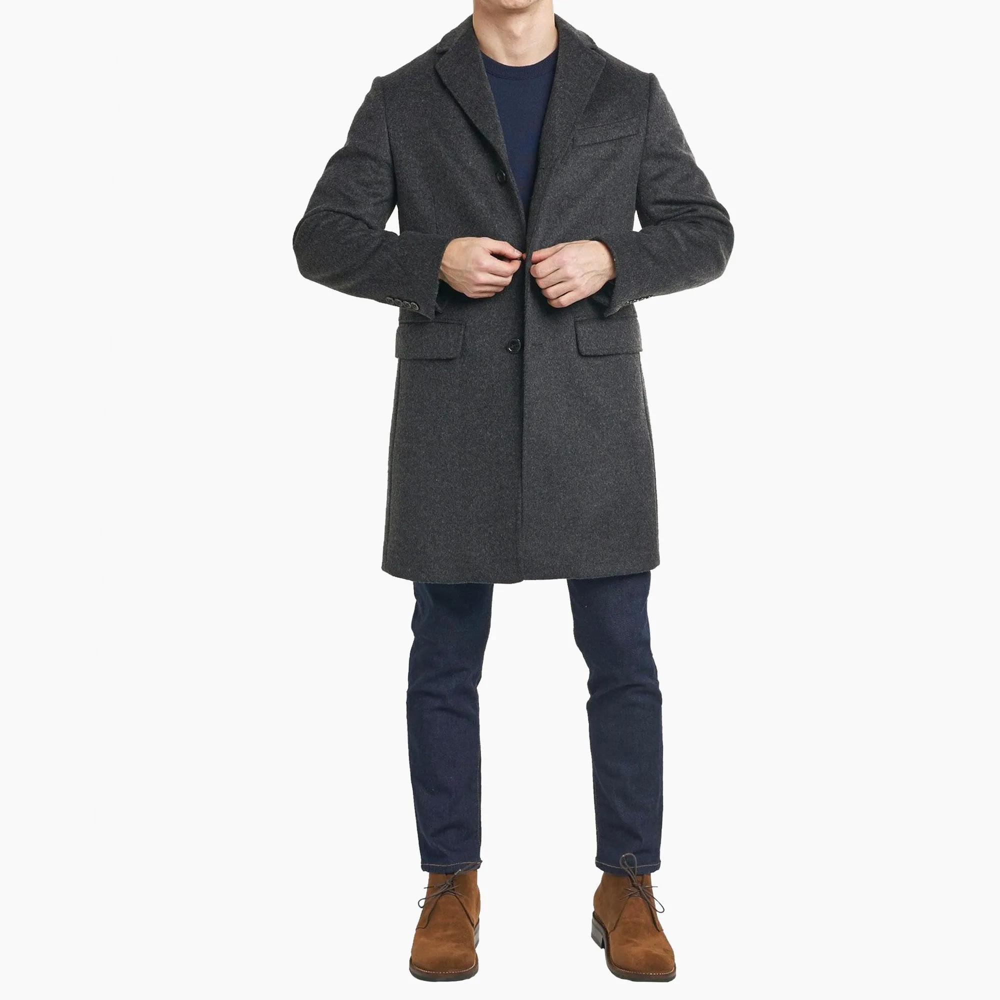 Fulton Wool Cashmere Topcoat - Charcoal