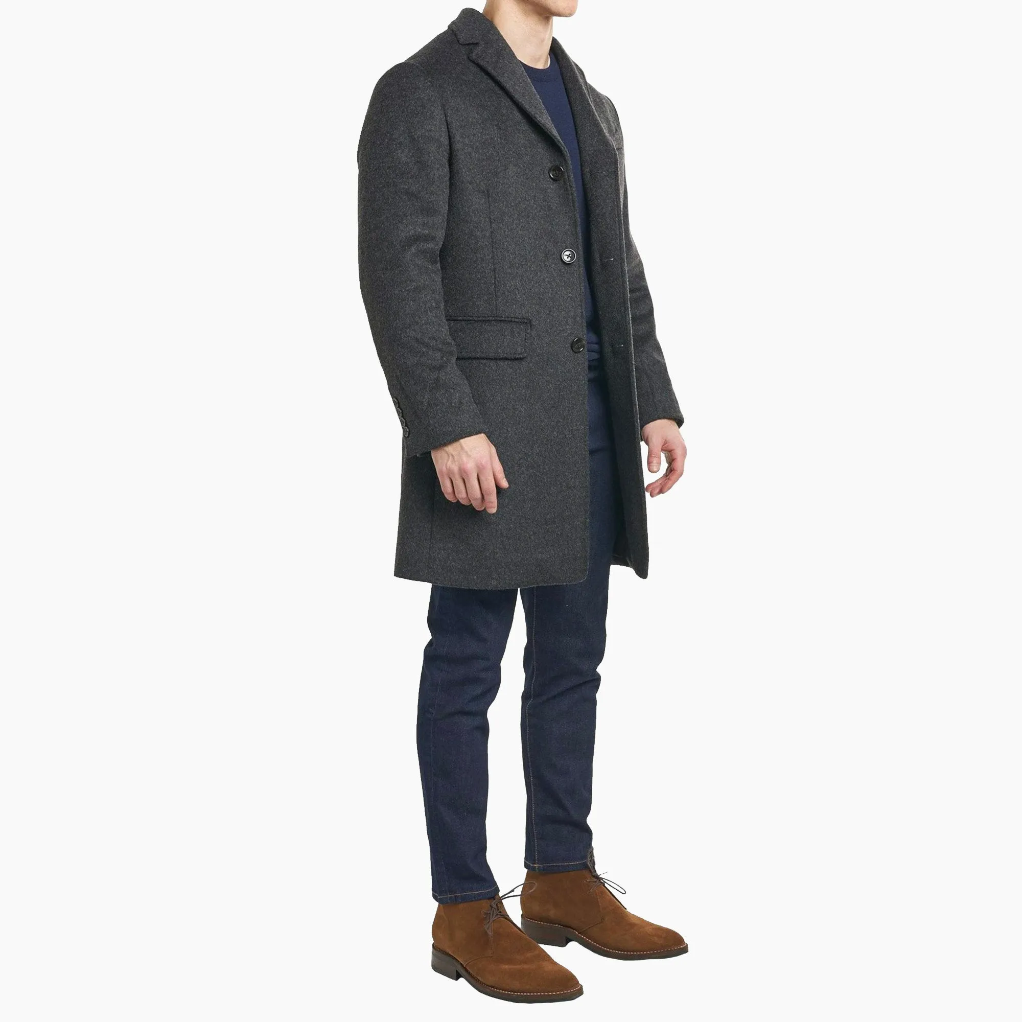 Fulton Wool Cashmere Topcoat - Charcoal