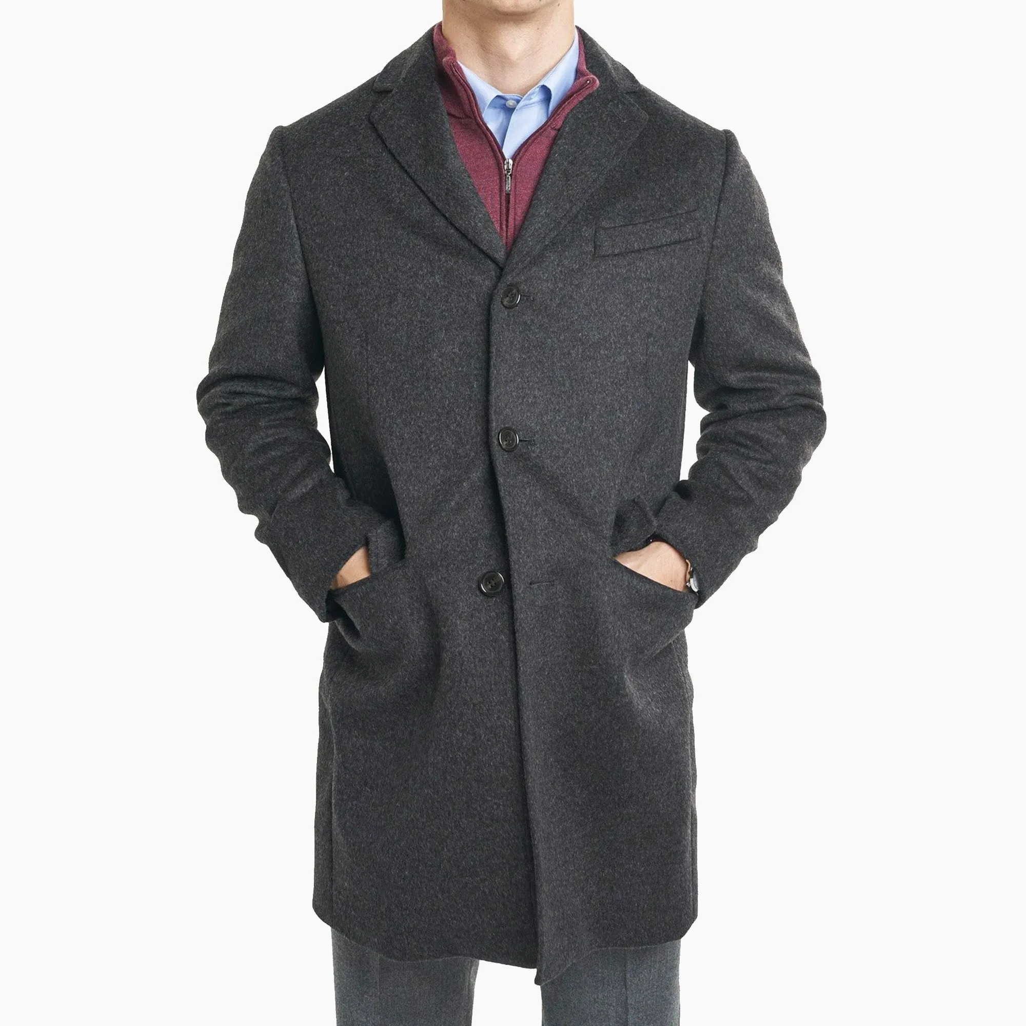 Fulton Wool Cashmere Topcoat - Charcoal