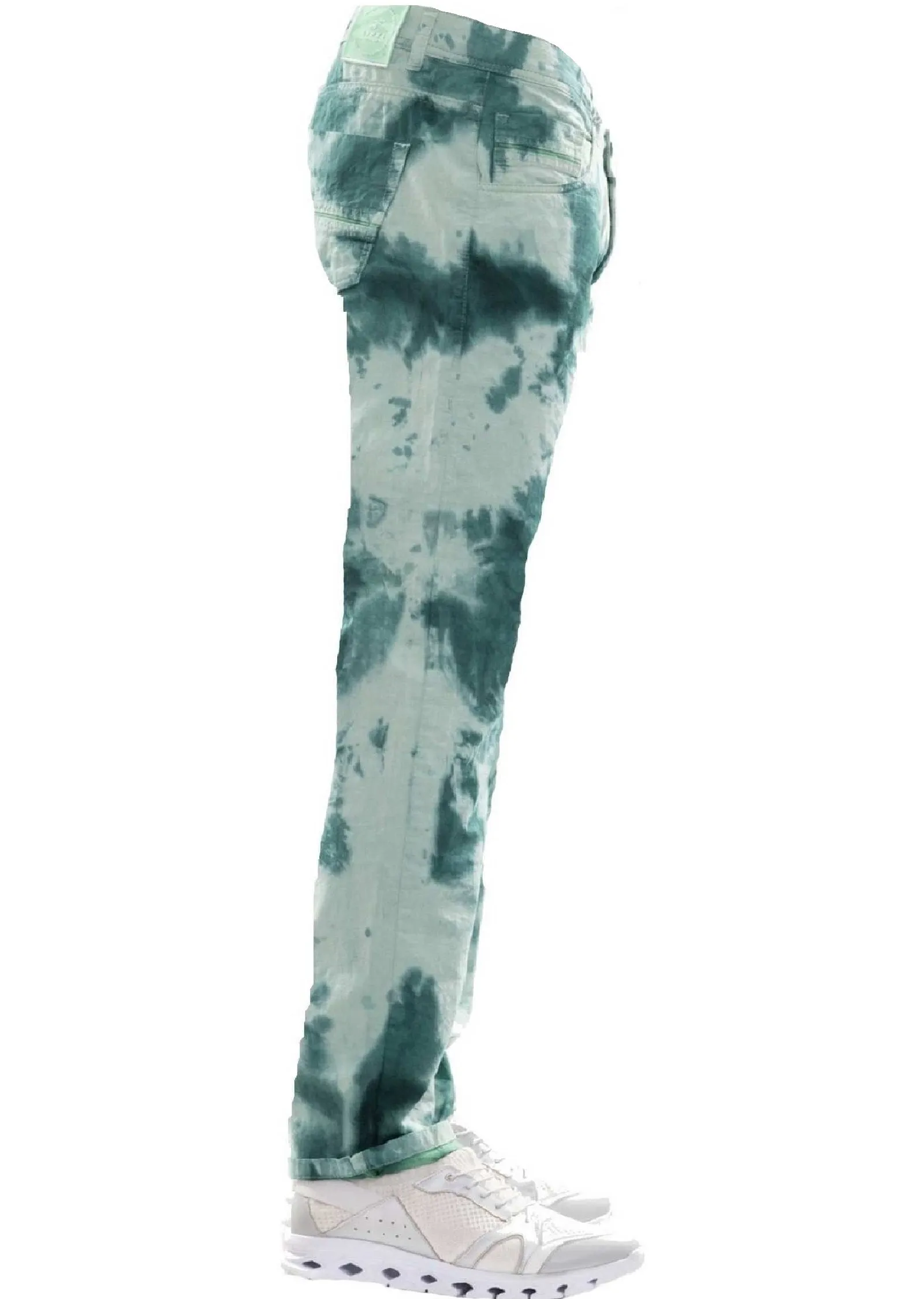 Green Tie Dye Stretchy Pants