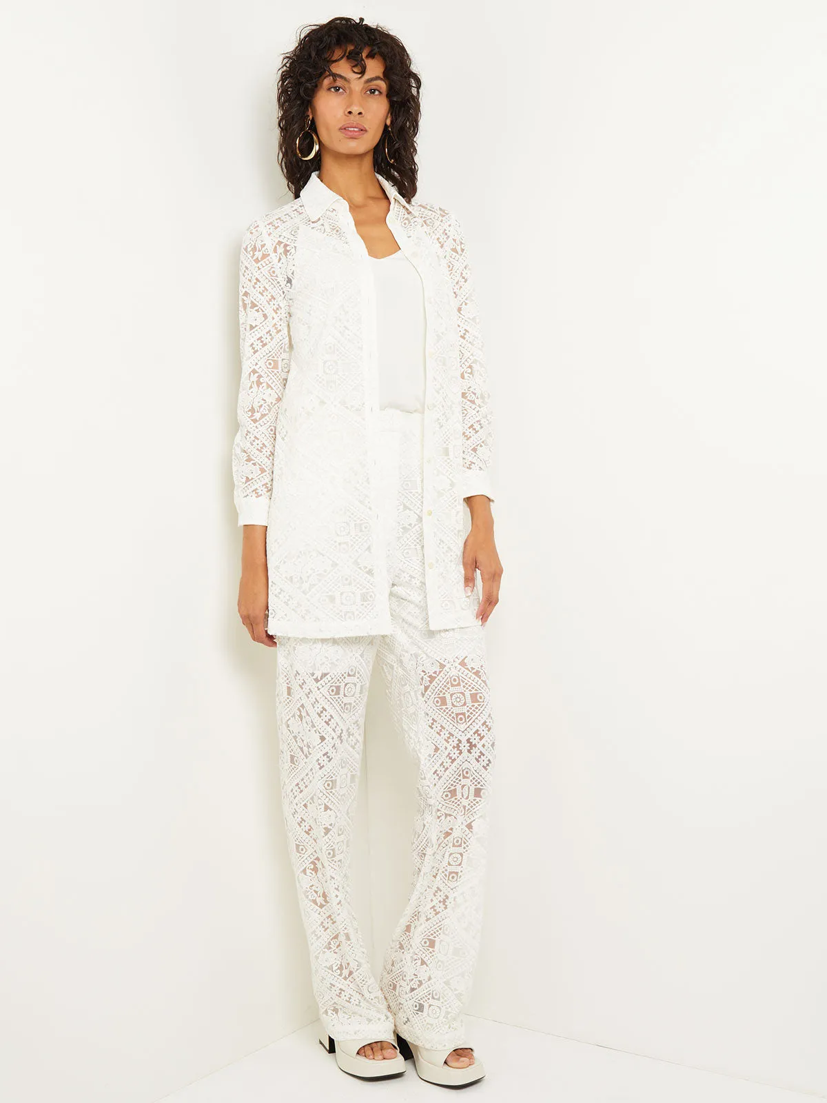 Heritage Fit Button-Front Jacket - Cuff Sleeve Lace