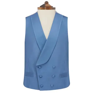 Hudson Dark Blue Grosgrain Silk and Cotton Waistcoat