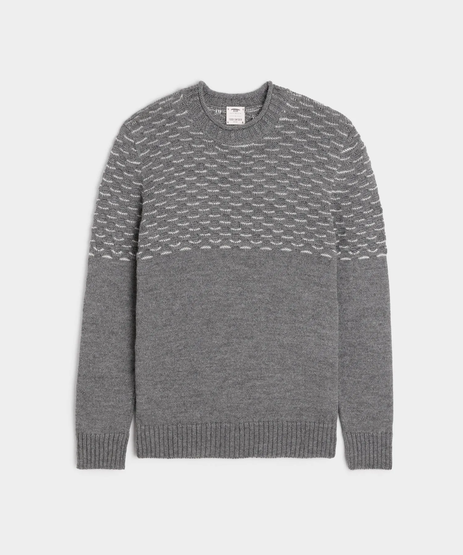 Inis Meáin Plaited Collar Crewneck in Grey