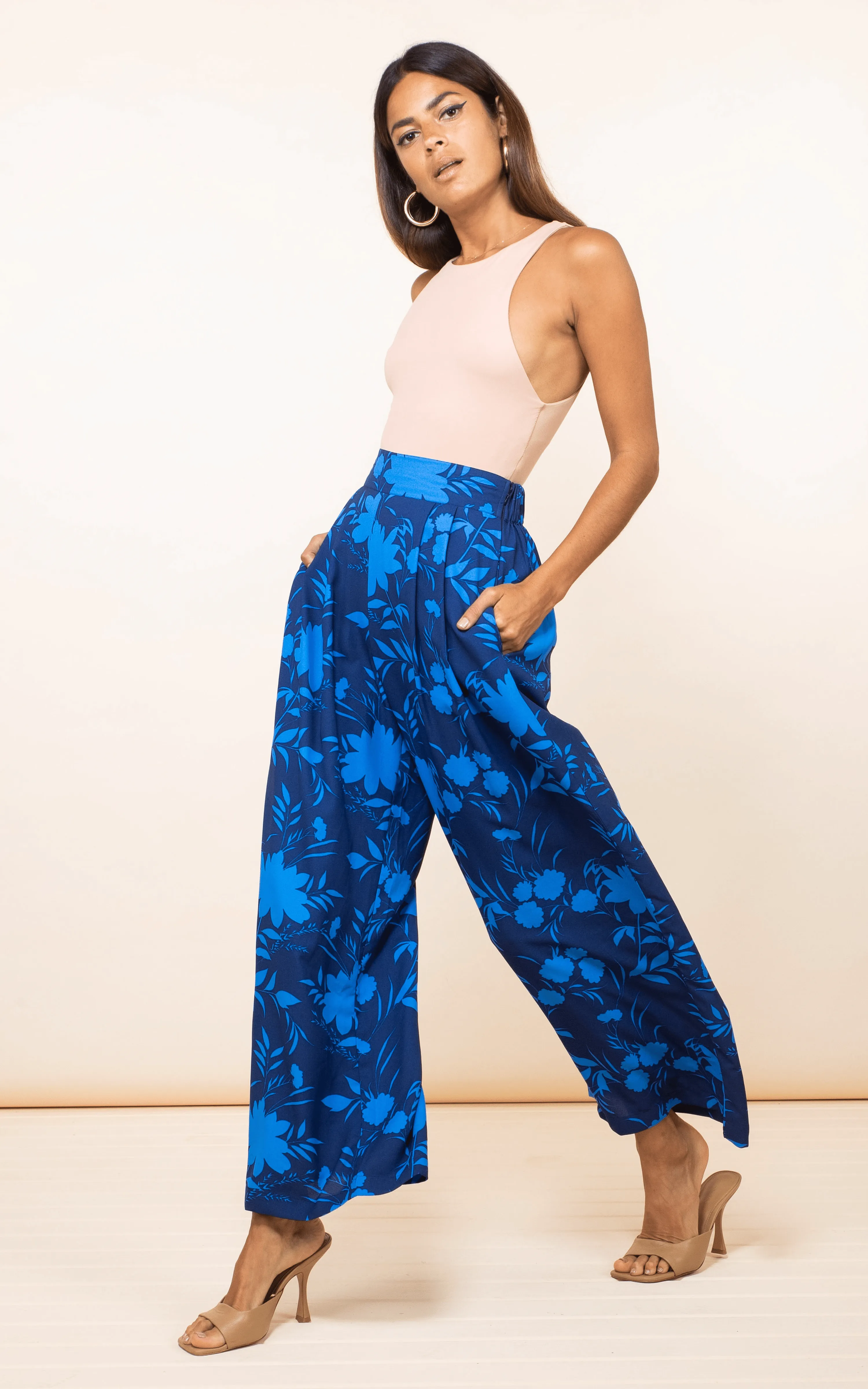 Joey Palazzo Trousers in Silhouette Dark Blue