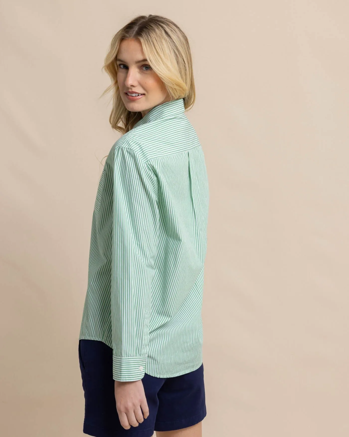 Katherine Stripe Shirt - Lawn Green