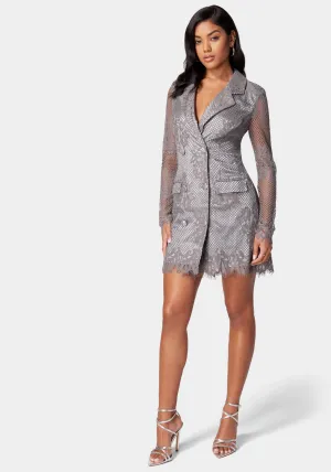 Lace Blazer Metallic Dress