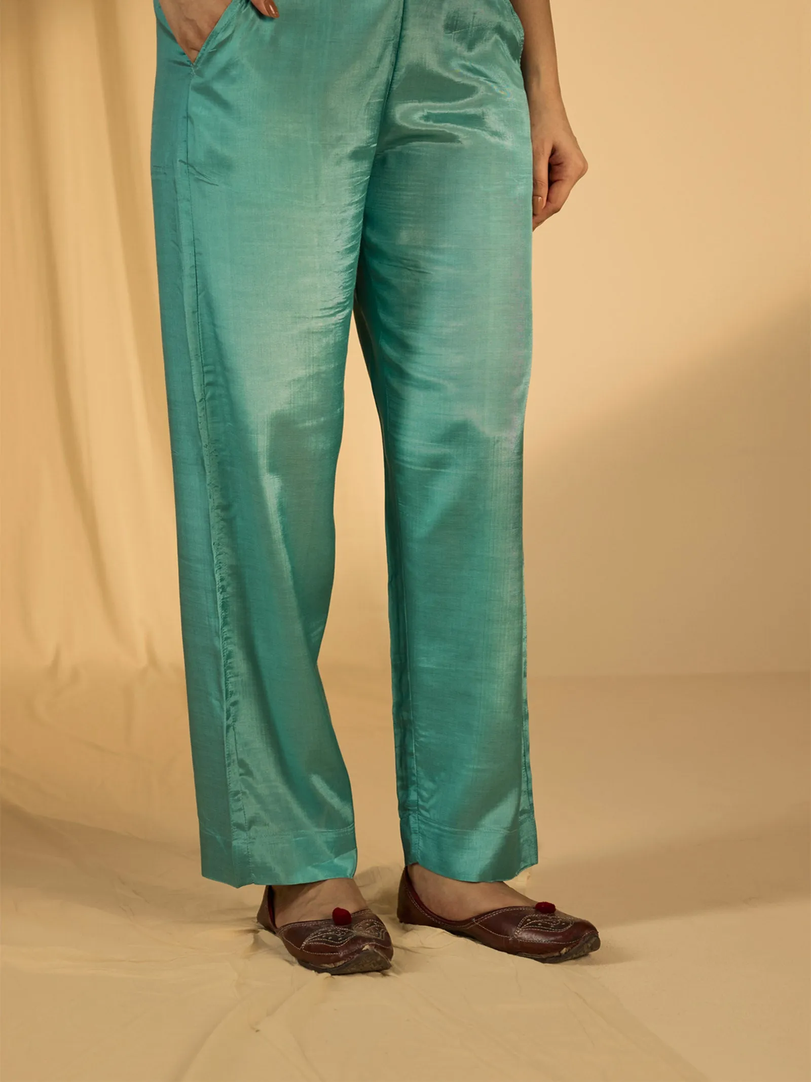 Leaves Bamboo Silk Straight Pant