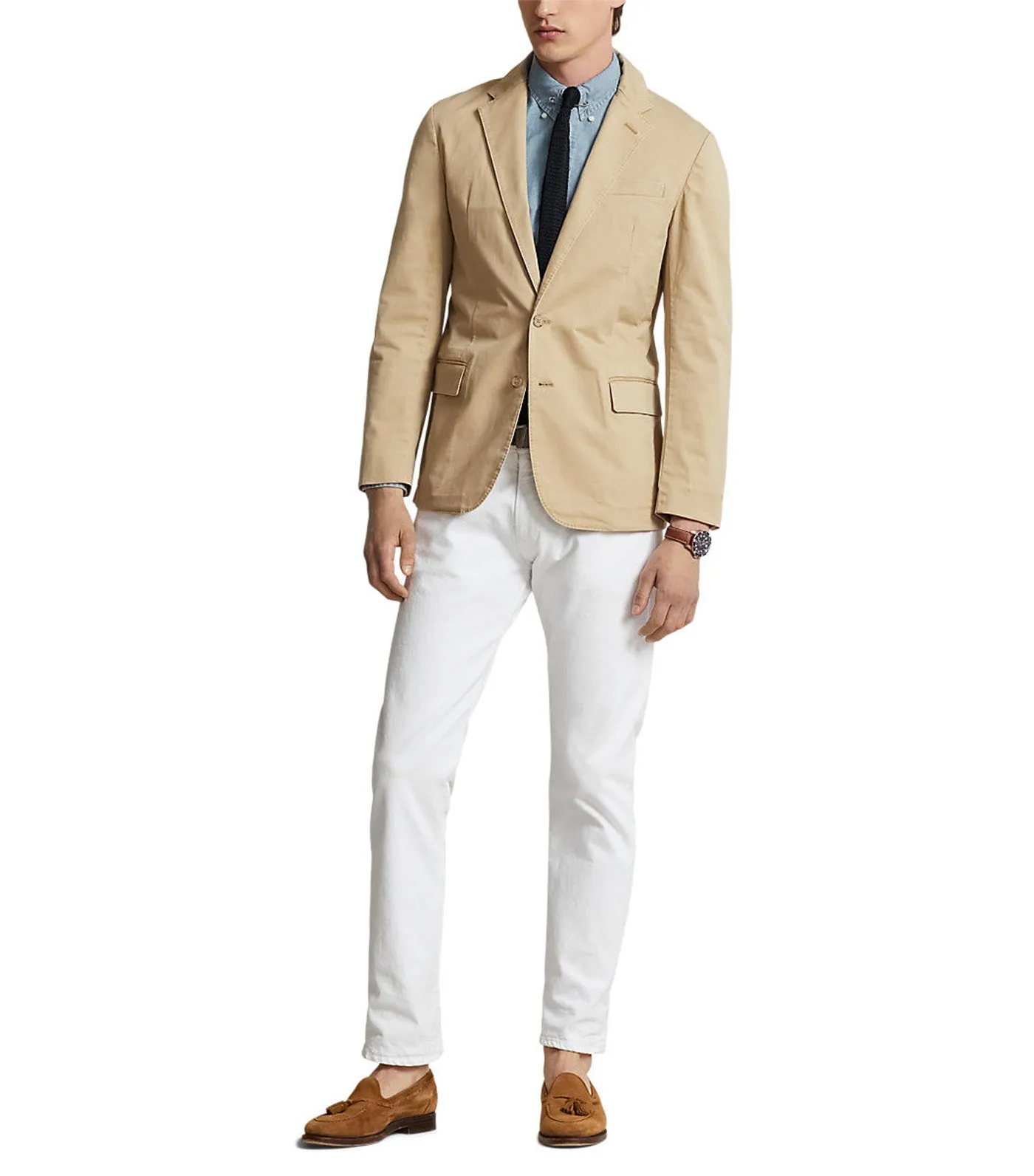 Men's Polo Stretch Chino Suit Jacket Monument Tan