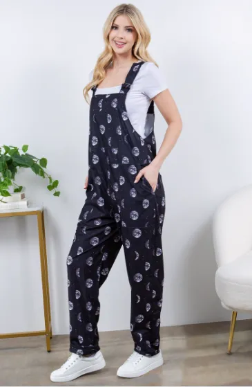 Moon Print Overalls