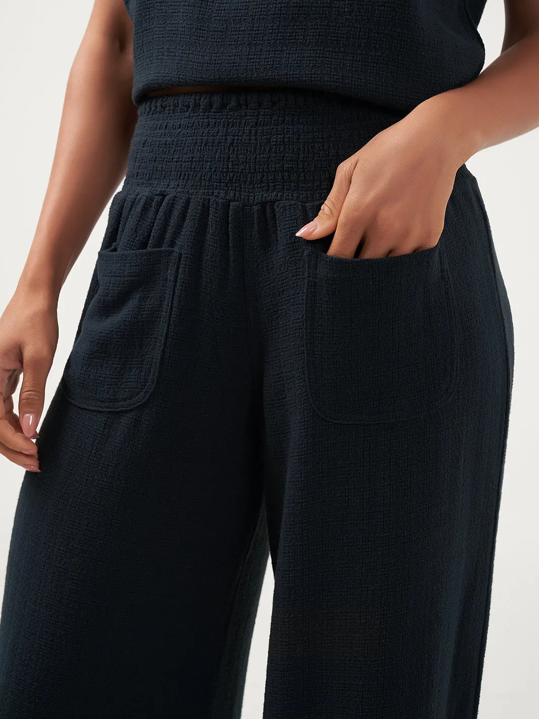 Namaste Linen Blend Pants Charcoal