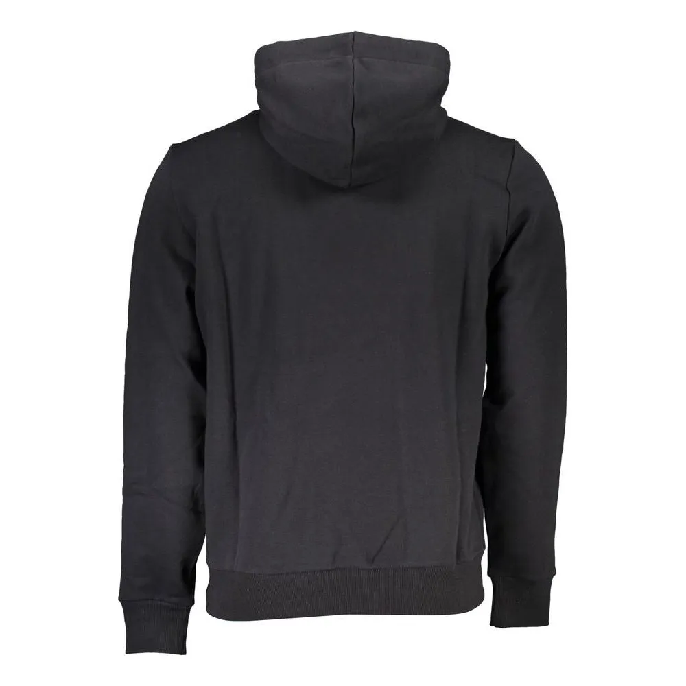 North Sails Black Cotton Men Hooded Sweater