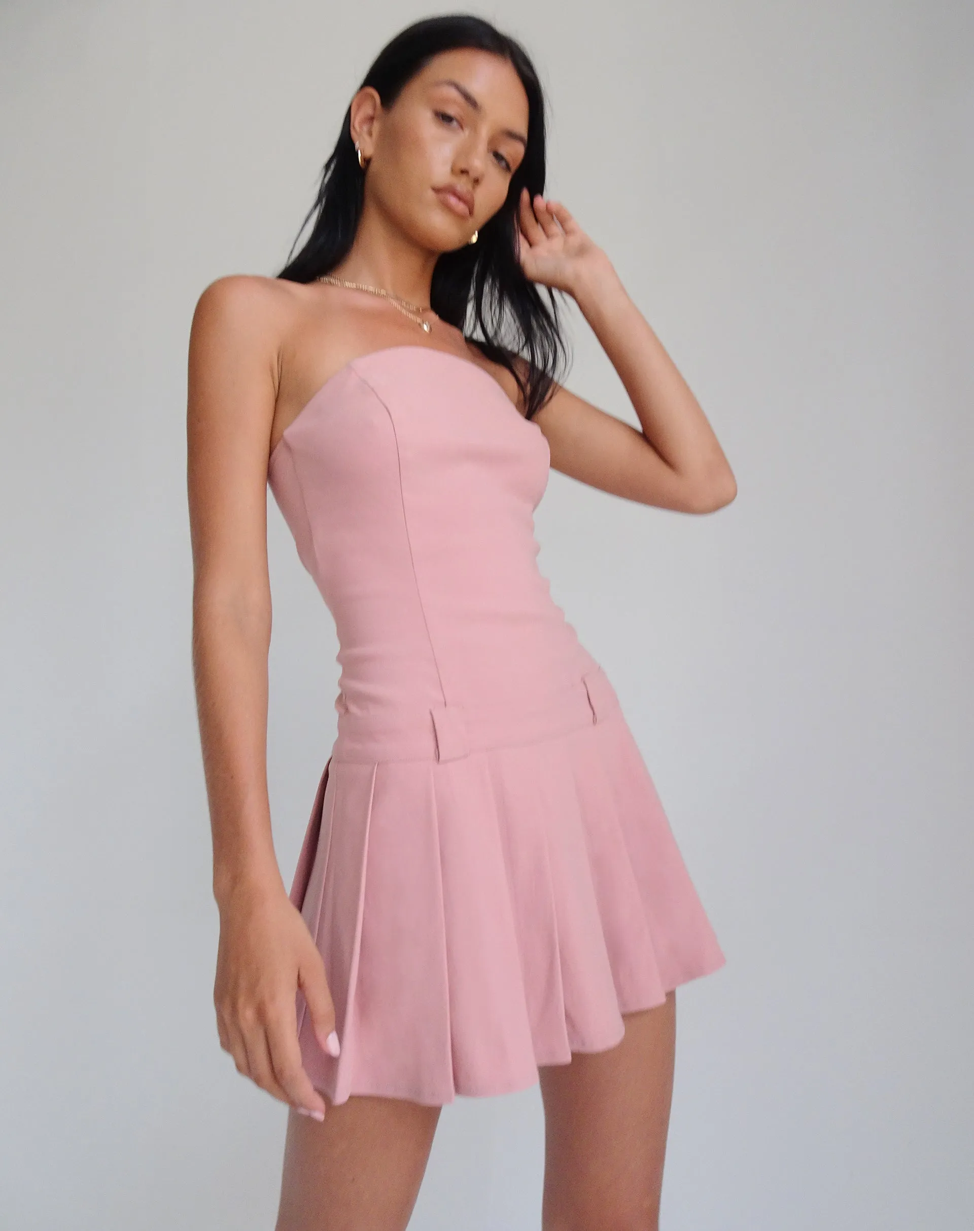 Payoda Bandeau Mini Dress in Pink