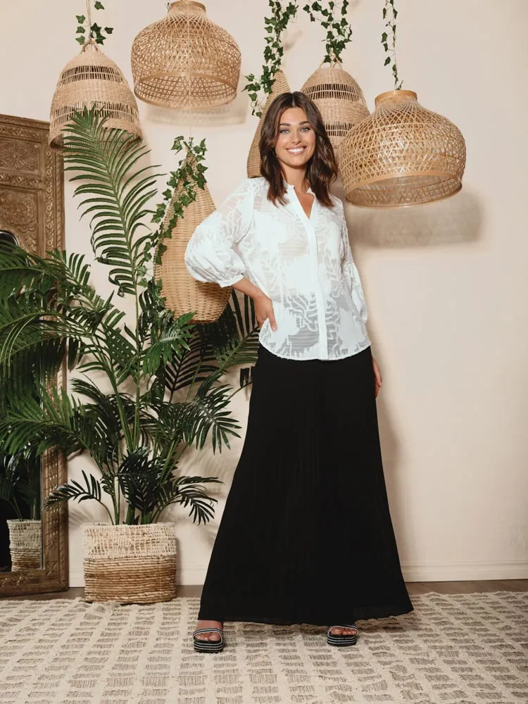 Pleated Super Wide Leg Pants