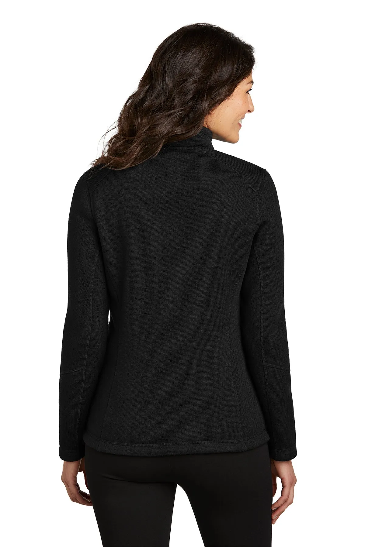 Port Authority Ladies Arc Sweater Fleece Custom Jackets, Deep Black