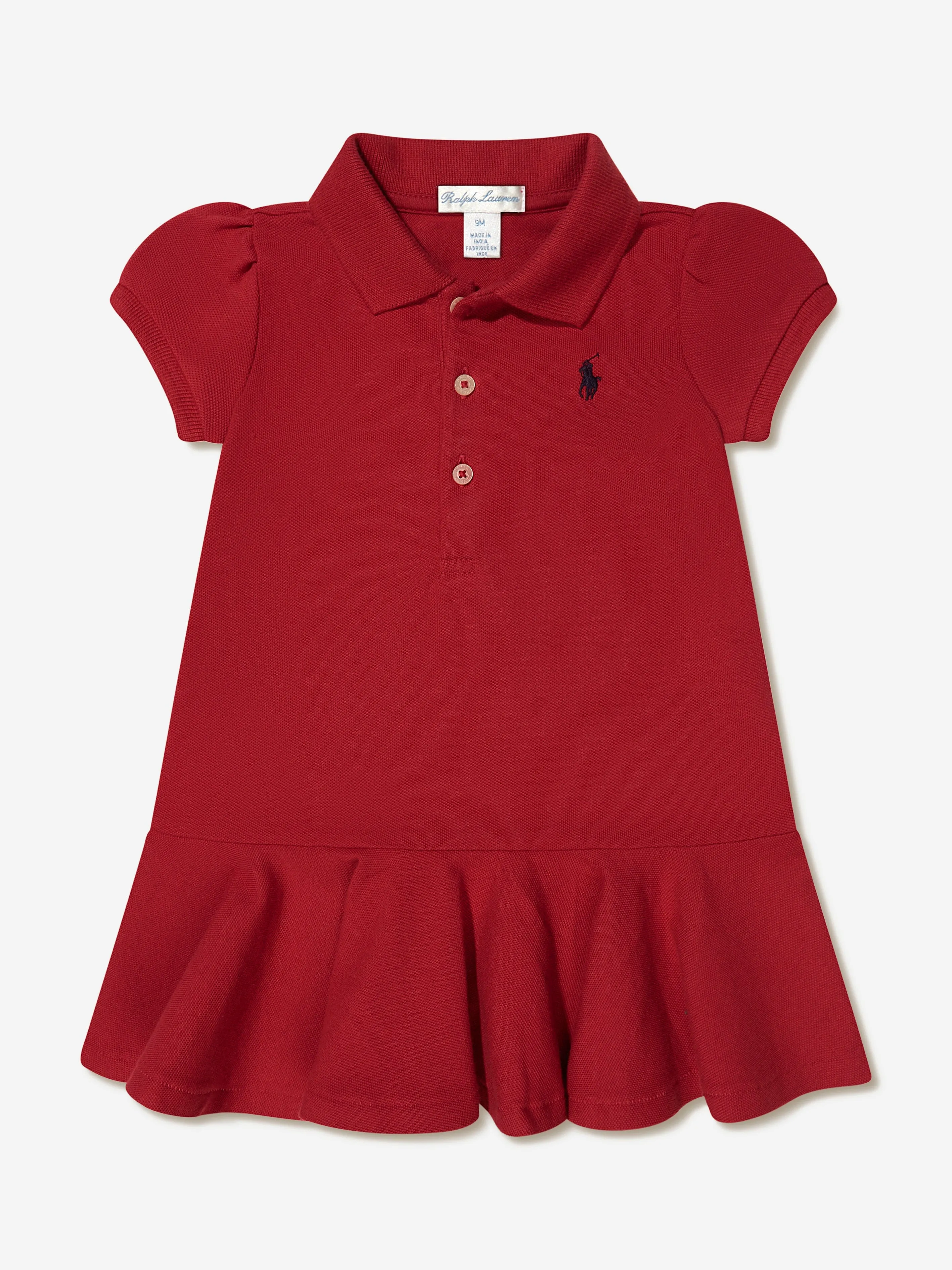 Ralph Lauren Baby Girls Polo Dress in Red