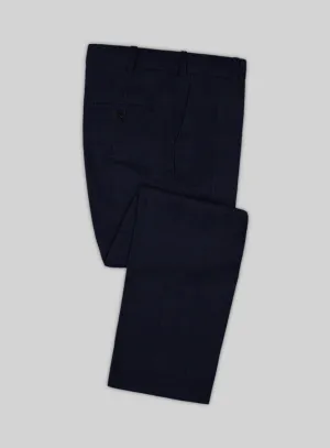 Scabal Cosmopolitan Windowpane Dark Blue Wool Pants