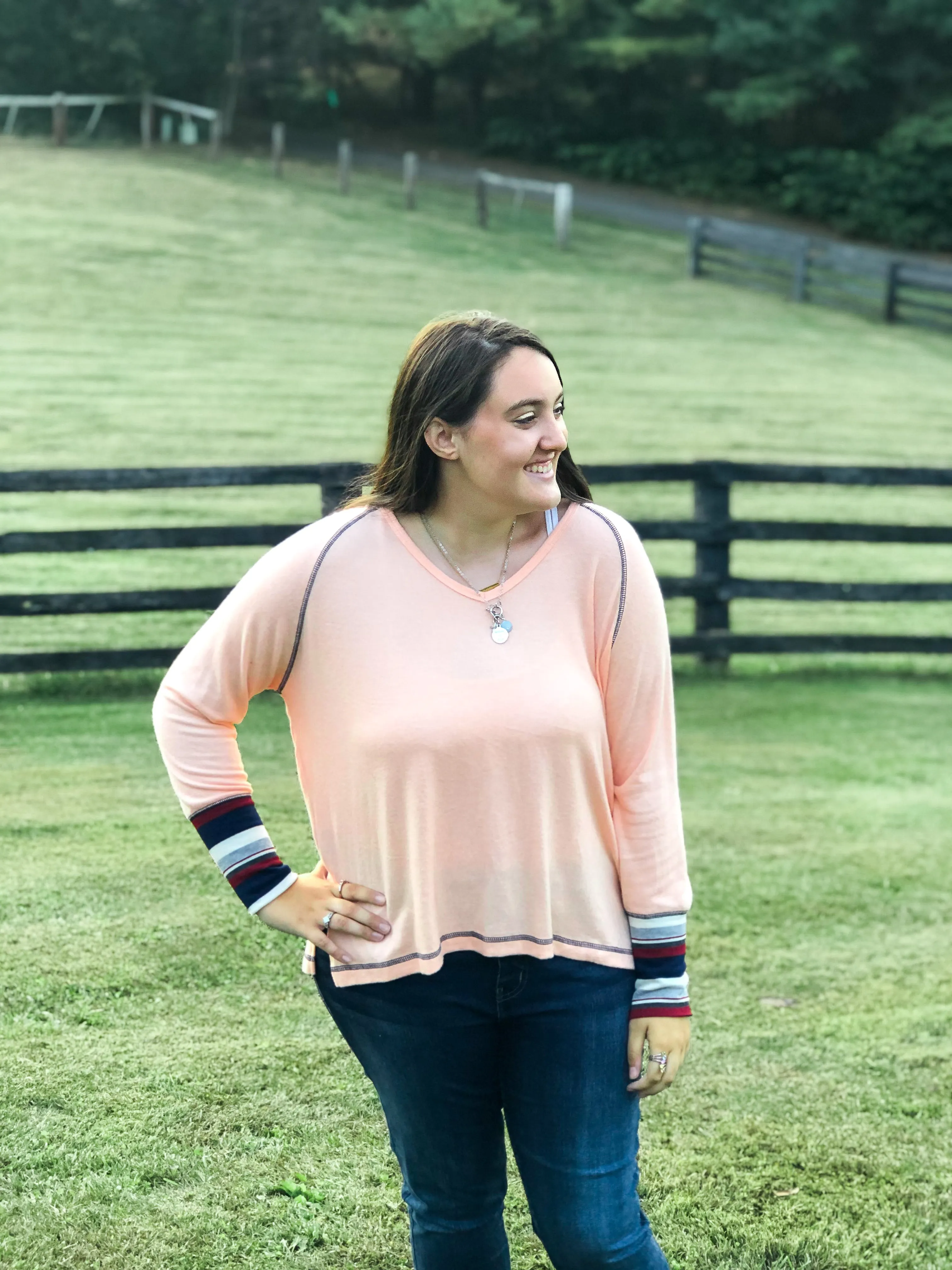 Soft and Sweet Knit Top: Peach