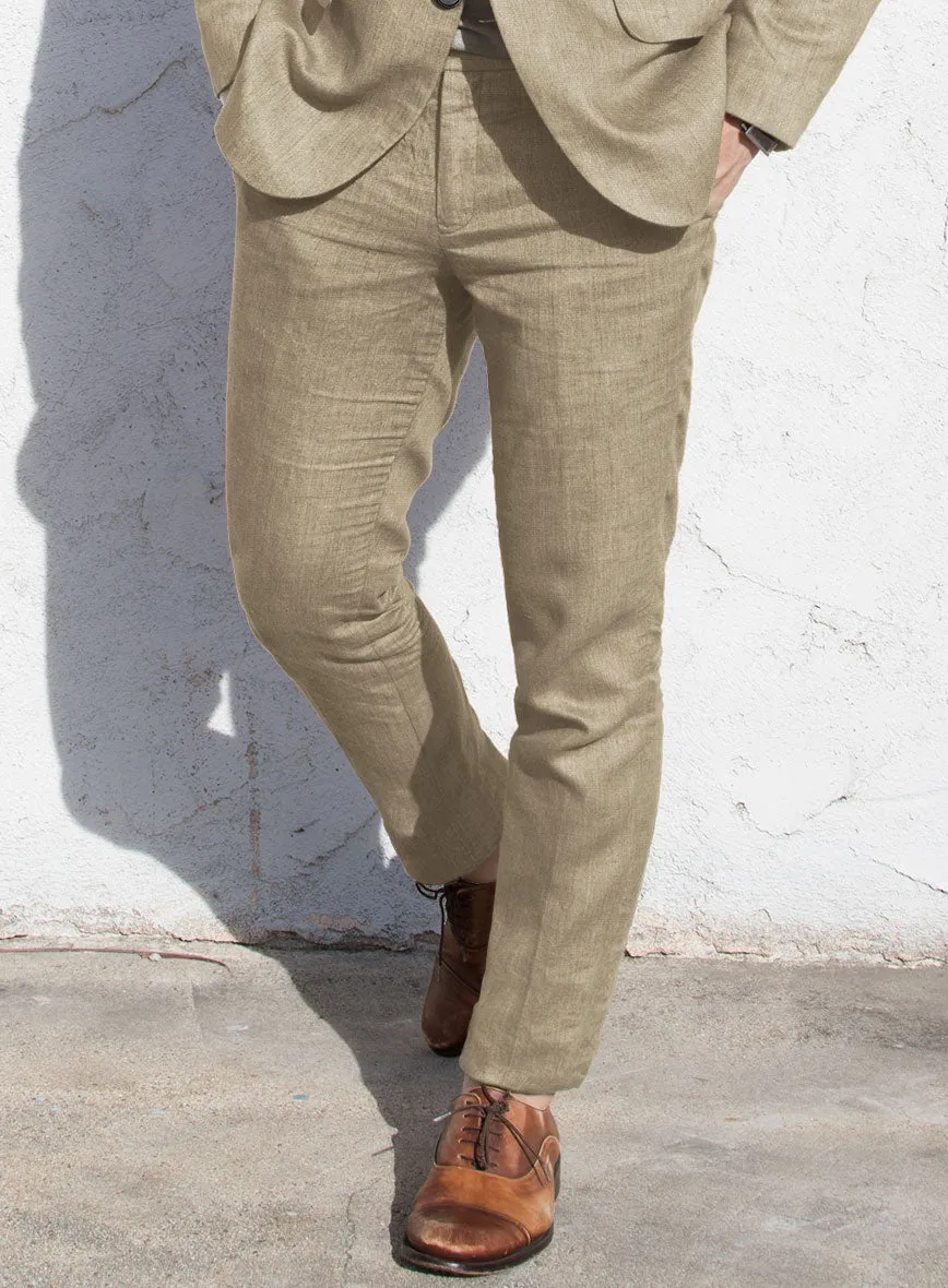 Solbiati Art Du Lin Beige Linen Pants