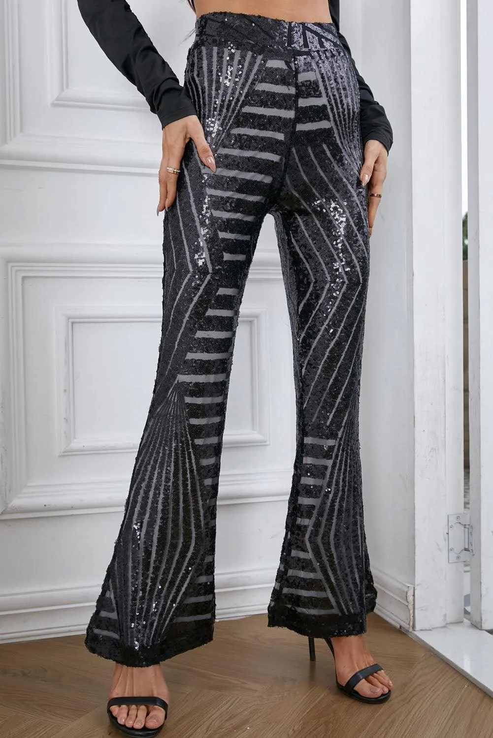 Sparkly Sequin Wide Leg Pants