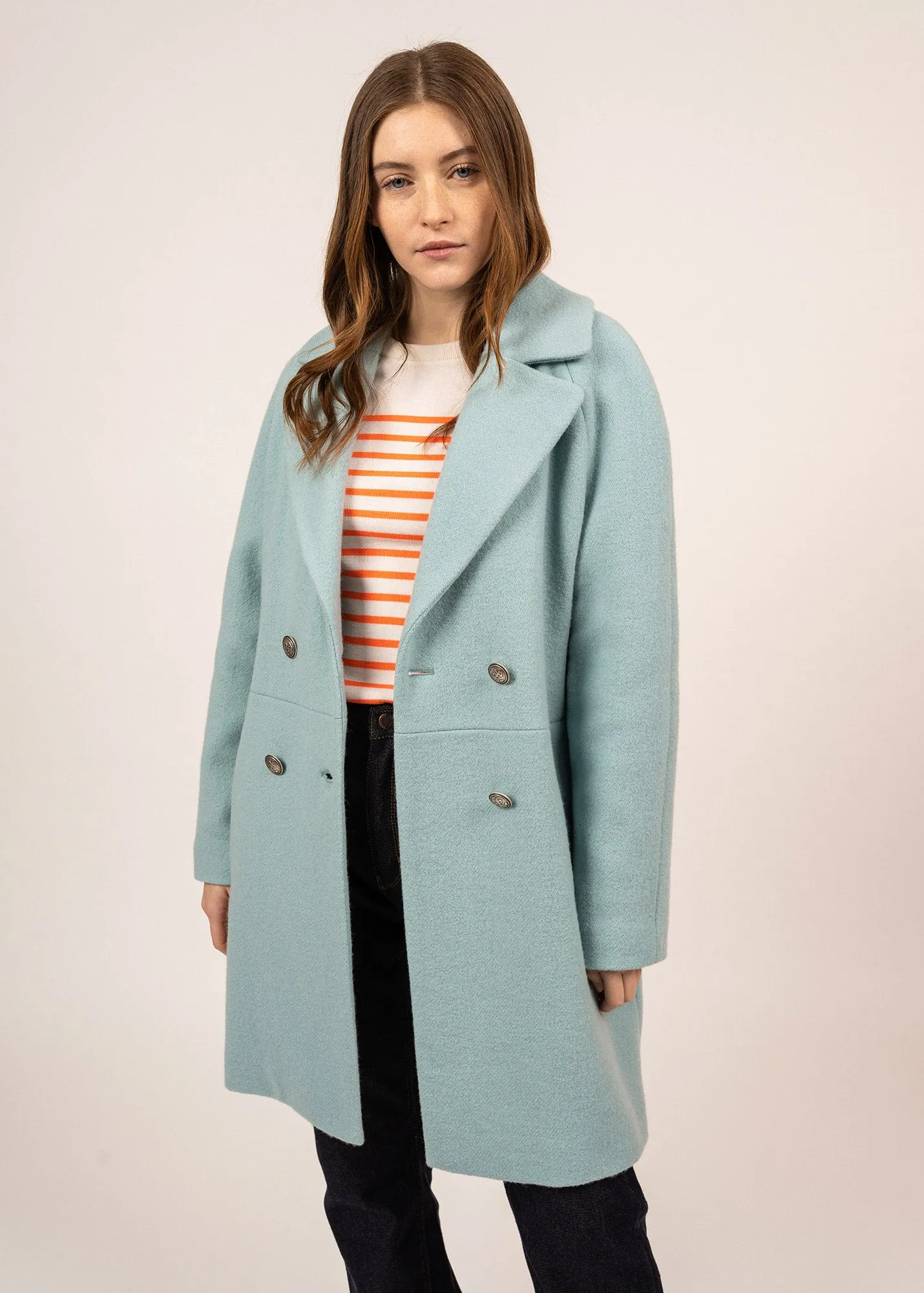 STE LAURENE - Long Wool Coat for Women (JADE)