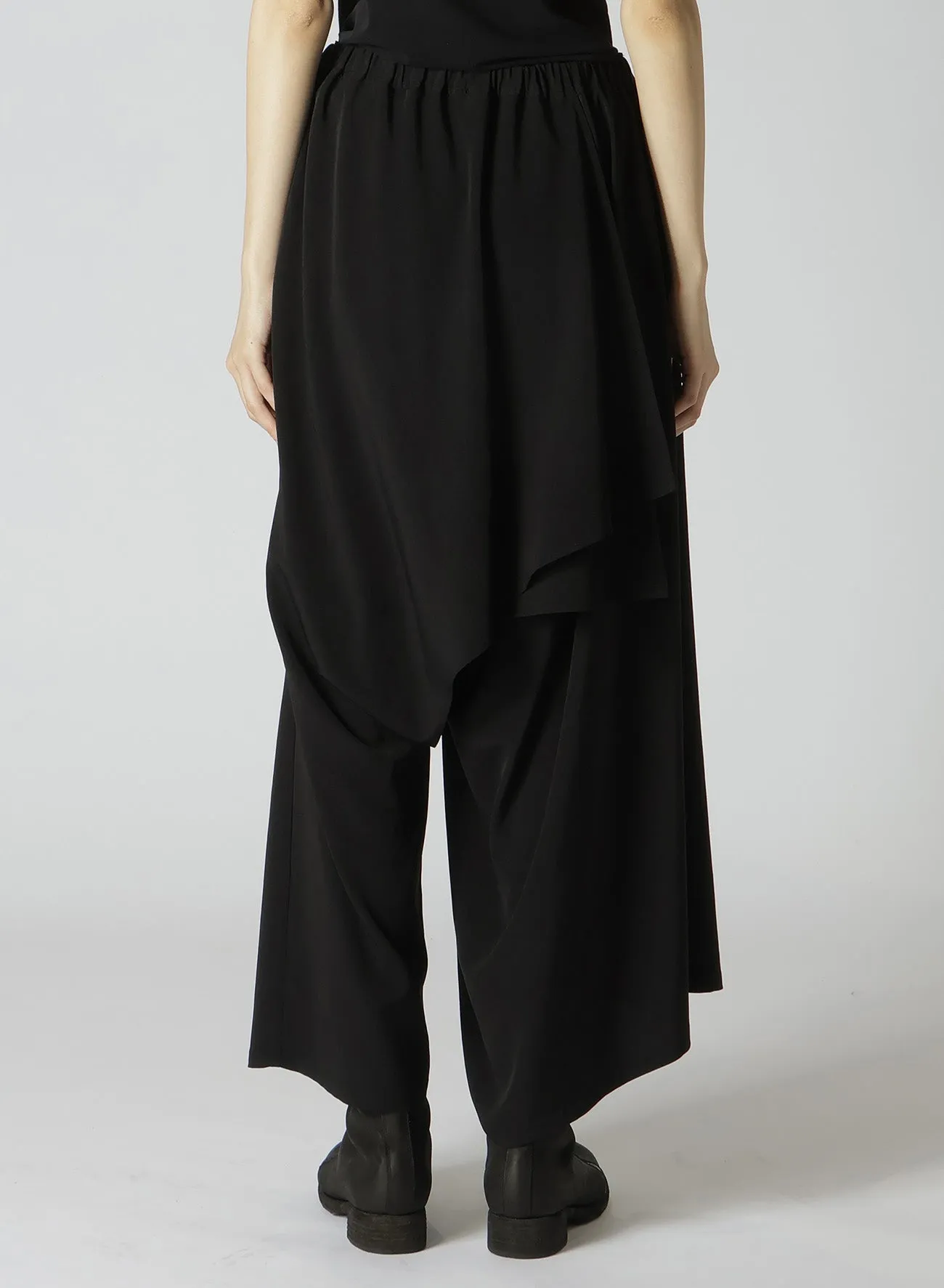 TA/PE CREPE DE CHINE GATHERED WRAP PANTS