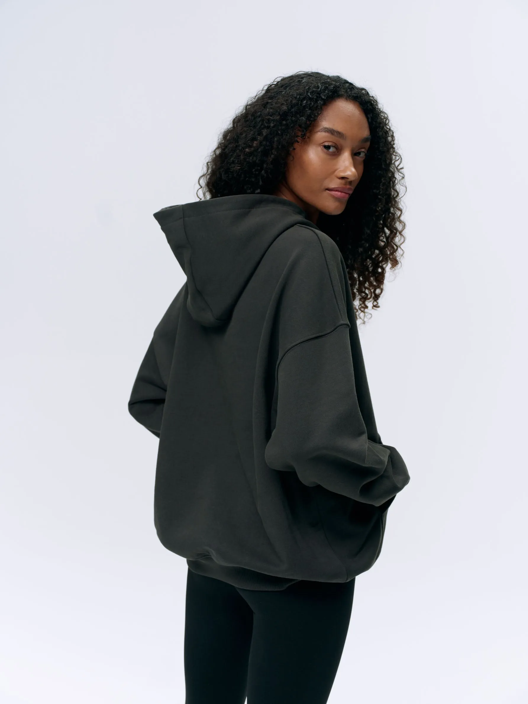 Varsity Oversized Hoodie - Graphite Grey/Marshmallow White