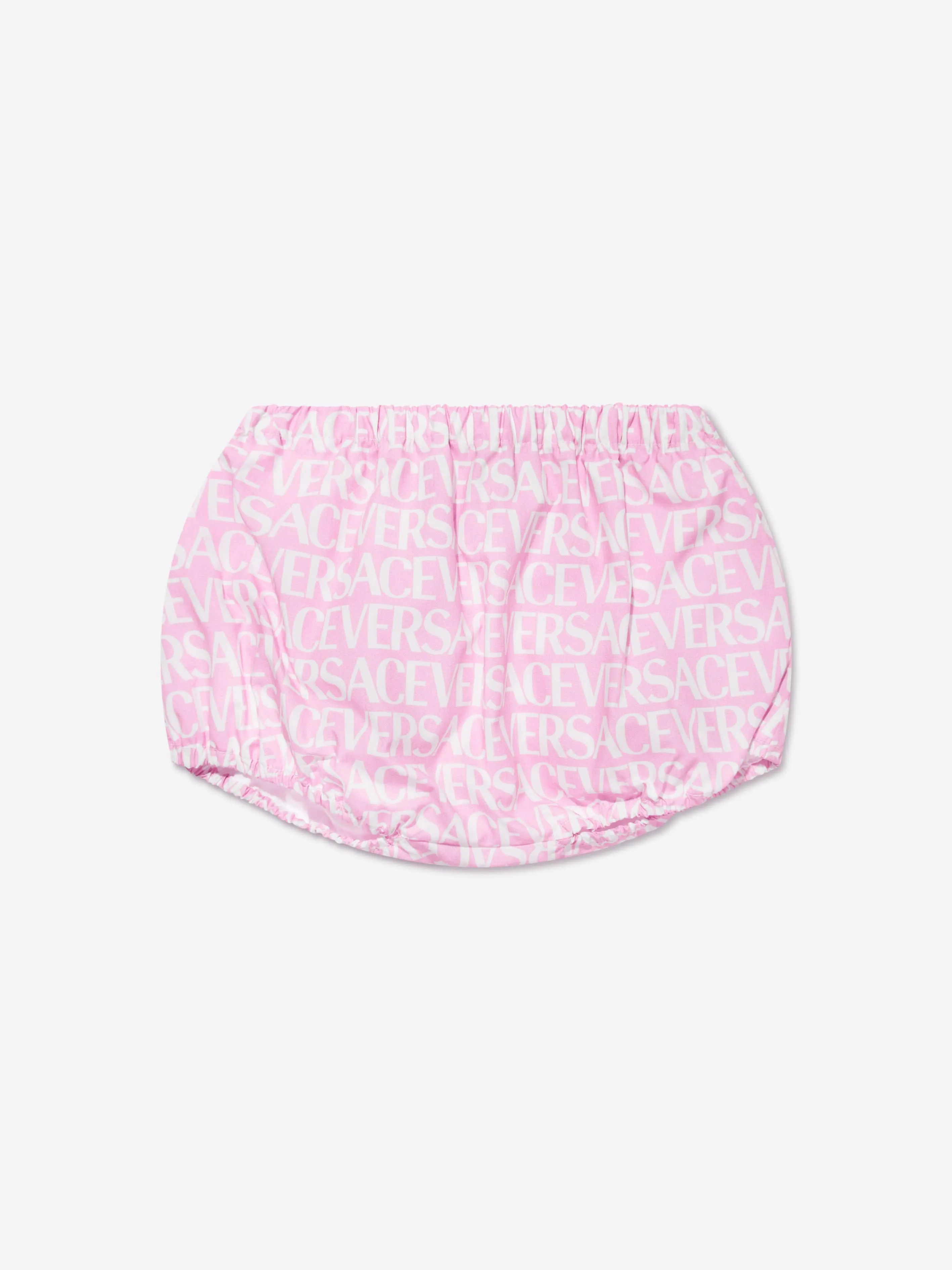 Versace Baby Girls Logo Dress With Knickers in Pink