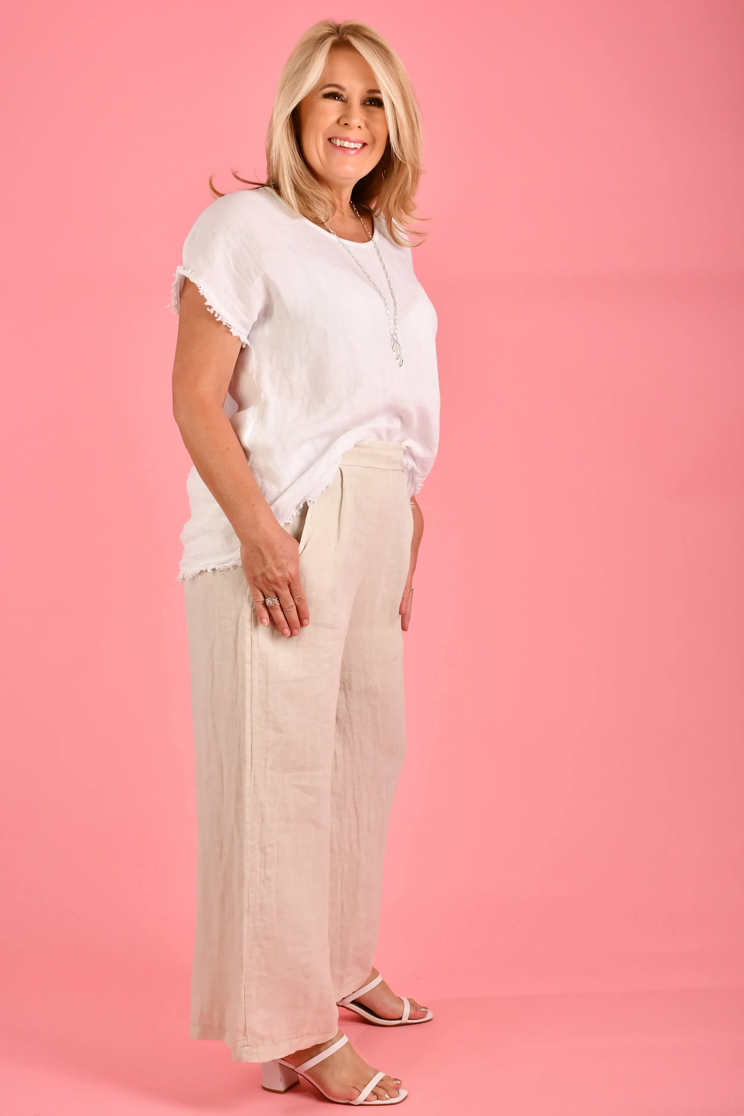 VLSP120 (21P057) -  SICILY LINEN PANT - NATURAL