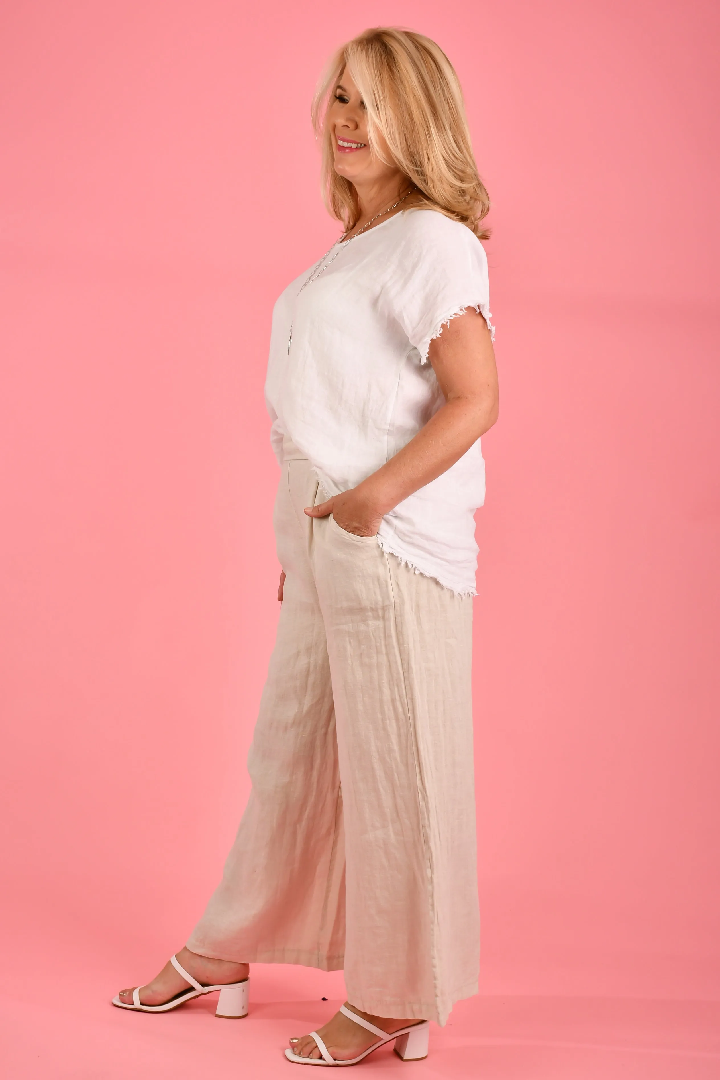 VLSP120 (21P057) -  SICILY LINEN PANT - NATURAL