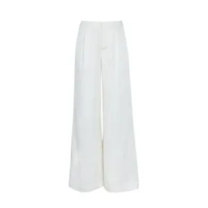 Women's High-Rise Super Wide Leg Matte Satin Pants - Sugar Swizzle, X Large