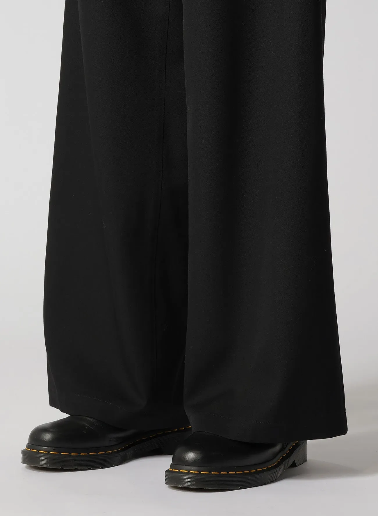 WOOL GABARDINE LONG STRAIGHT PANTS